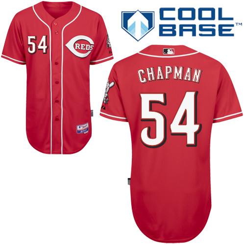 Aroldis Chapman #54 Youth Baseball Jersey-Cincinnati Reds Authentic Alternate Red Cool Base MLB Jersey